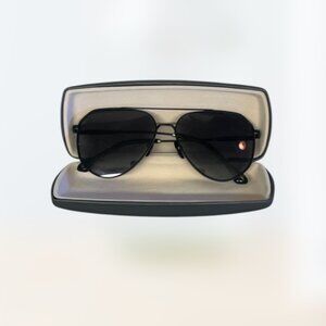 DIFF Eyewear Unisex Polarized Geometric Aviator Sunglasses Black